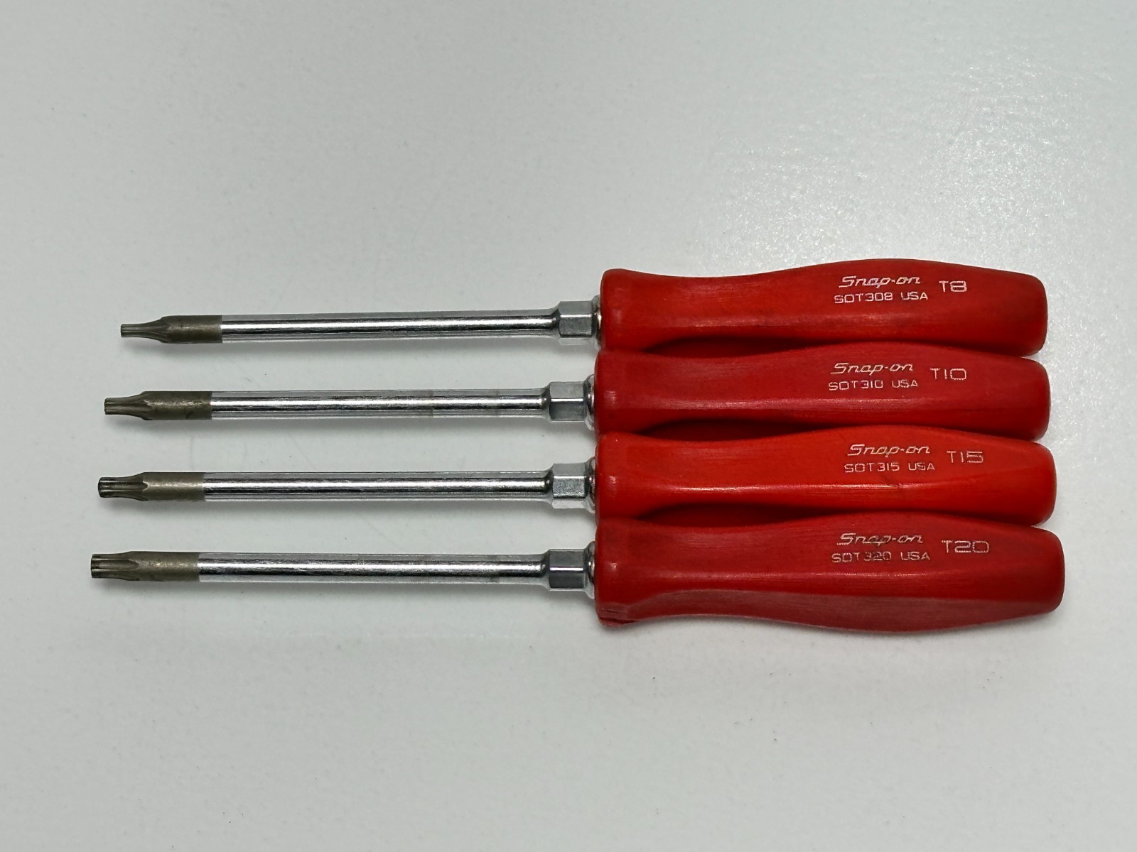 Snap On Tools USA 4pc T8-T20 Mini Torx Driver Set SDT308, SDT310, SDT315, SDT320