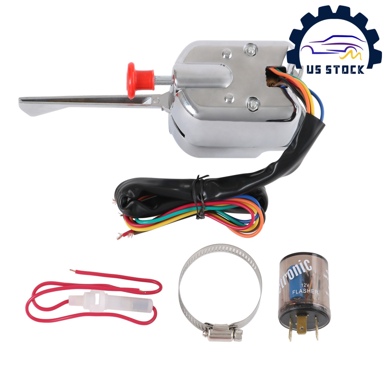 12V Chrome Universal For GM Ford With Flasher Street Hot Rod Turn Signal Switch