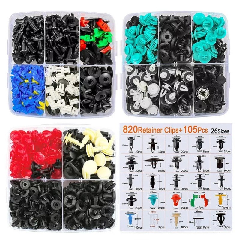 925PCS Car Body Push Pin Rivet Trim Panel Fastener Clip Moulding Assortment Kit