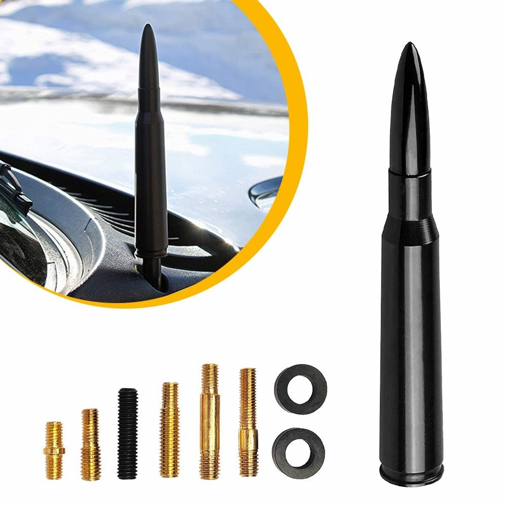 Universal Bullet Style Black Antenna Mast Power Radio AM/FM Replacement 14*1.9cm