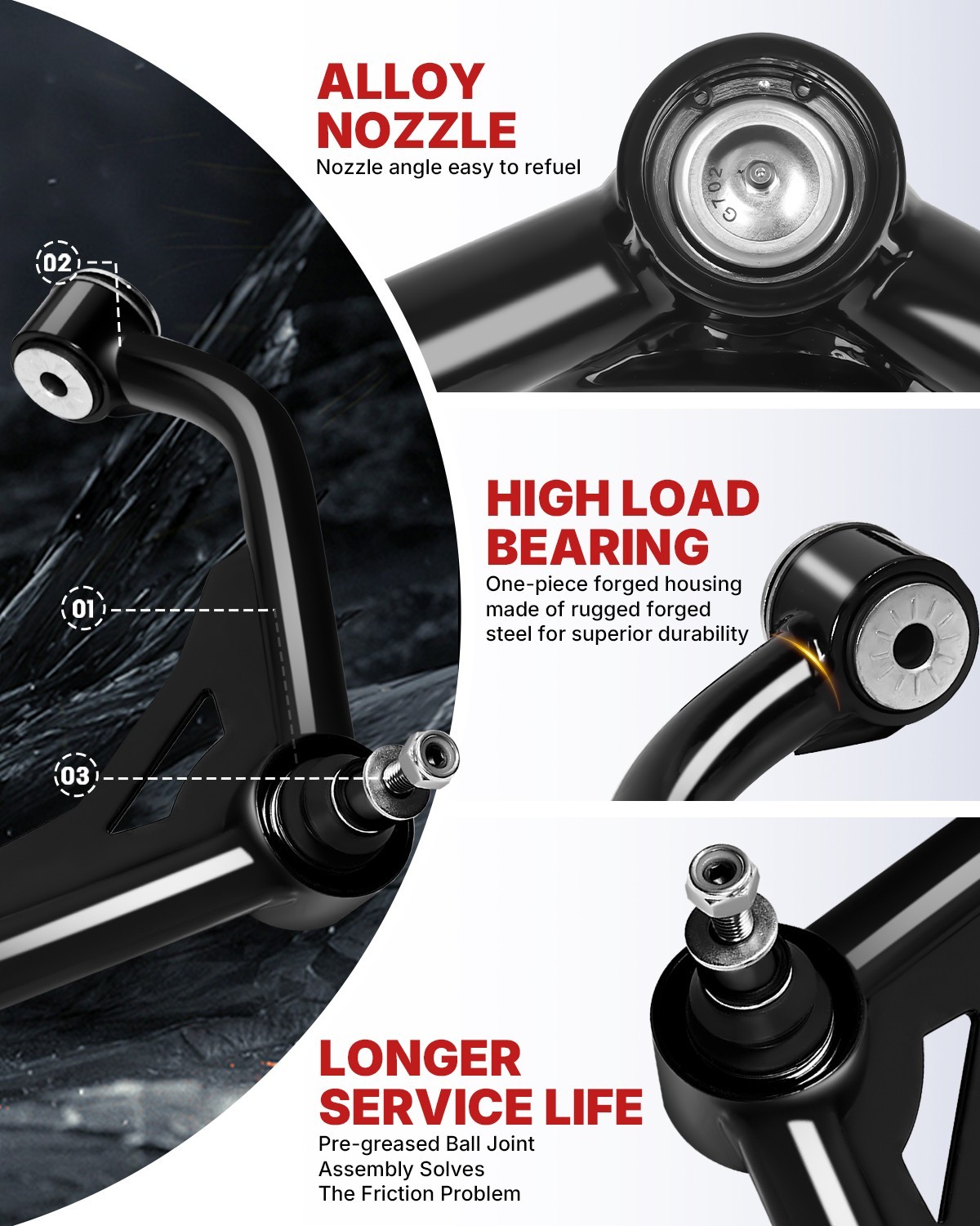 2Pcs Front Upper Control Arm w/Ball Joint Assembly Kit For 2003-2009 Hummer H2