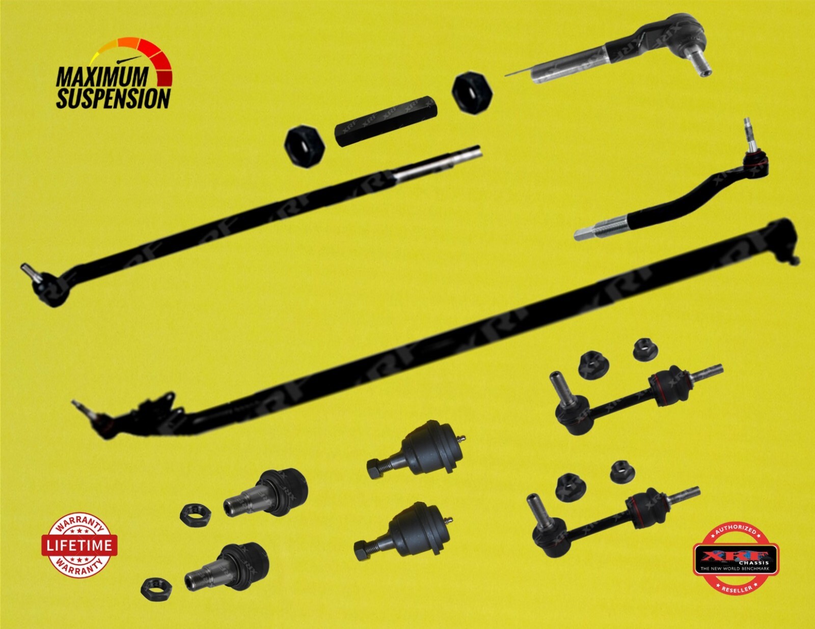 XRF Tie Rod End Upper and Lower Ball Joint Steering Kit for RAM2500 3500 14-22