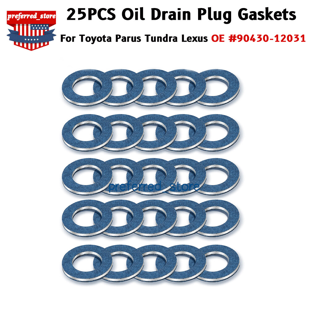 25pack Oil Drain Plug Gasket Crush washer For Toyota Sienna Tacoma 90430-12031