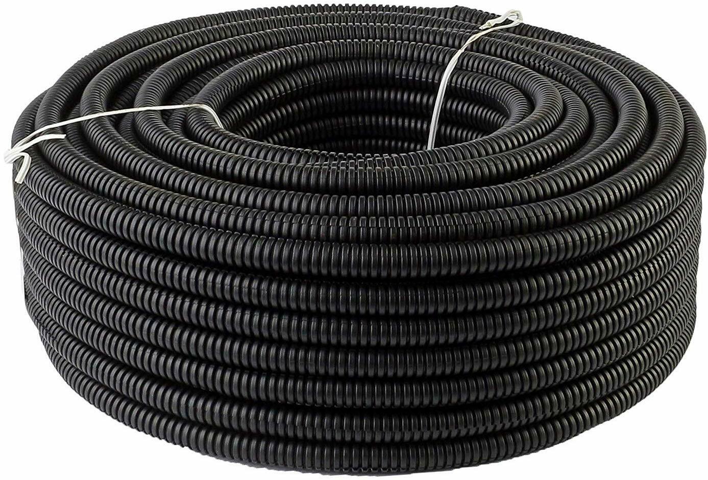 25 Ft 3/8″ Split Wire Loom Conduit Polyethylene Tubing Black Color Sleeve Tube