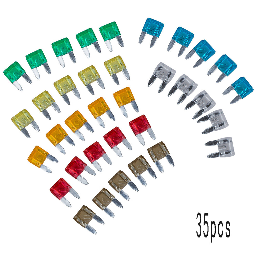 35Pcs Mixed Car Mini Blade Fuse 5A 7.5A 10A 15A 20A 25A 30Amp Accessories Kit