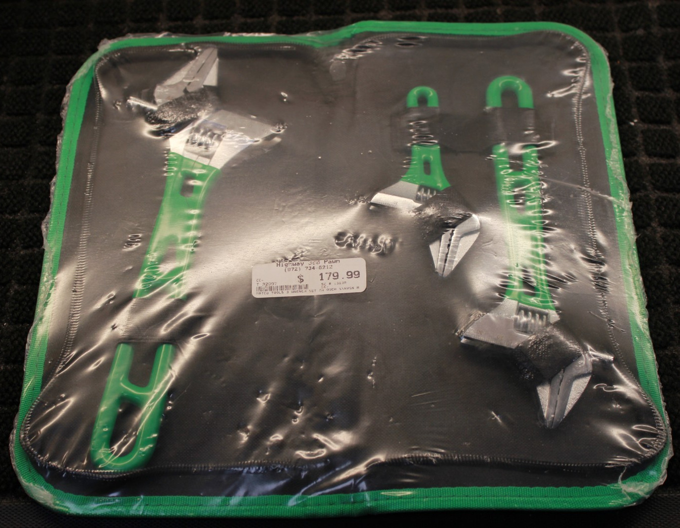 MATCO 3 PIECE EXOSKELETON ADJUSTABLE WRENCH SET – GREEN – SAEW3G / LIKE NEW!