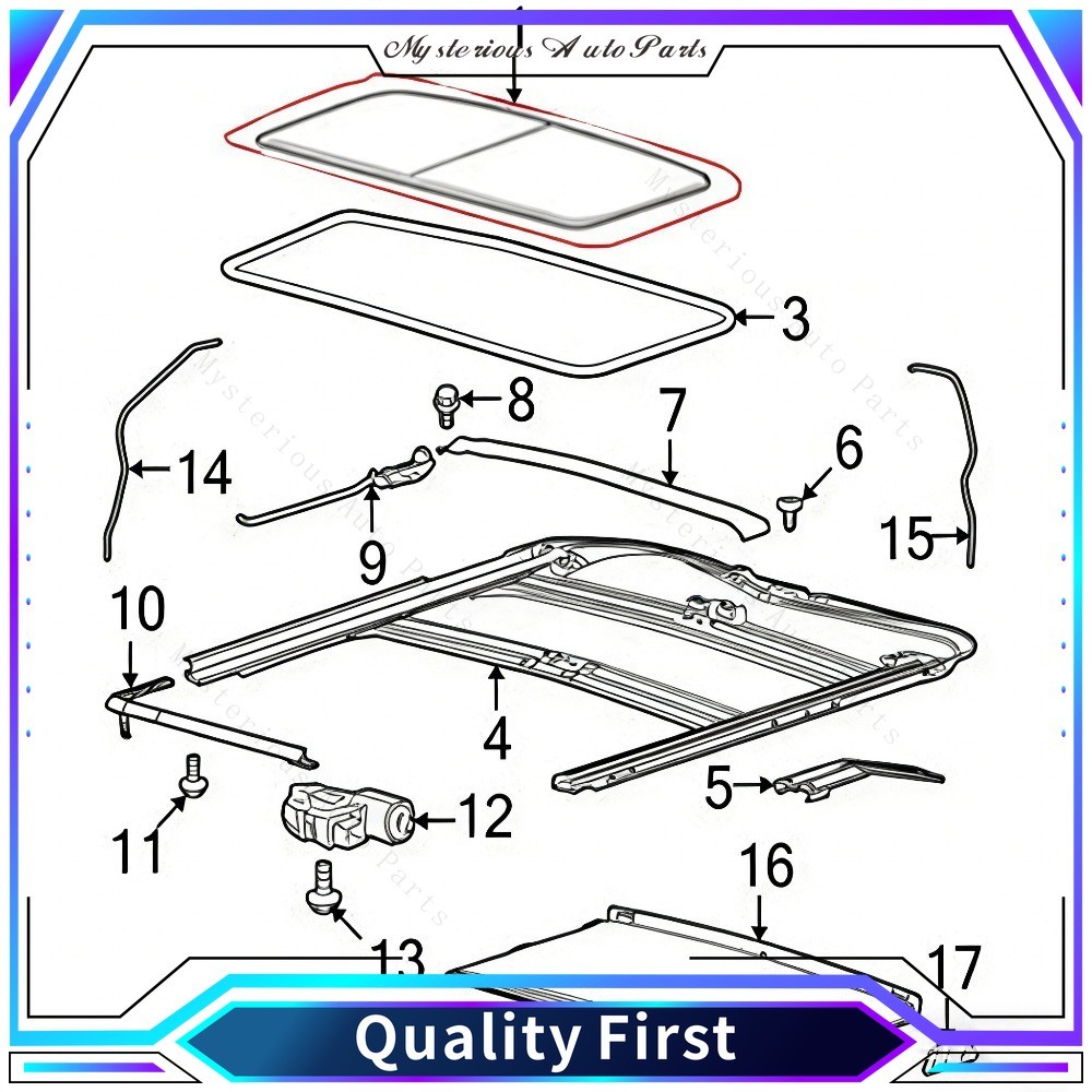 Sunroof Glass Seal Weatherstrip Seal For Ford F-150 2001-2014 5L1Z-7851884-AA