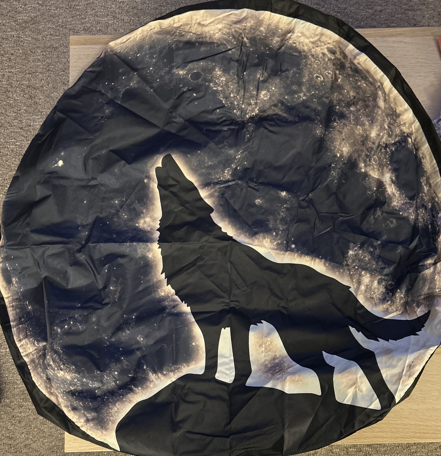 Camping Wolf Spare Wheel Tire Cover for JEEP Bronco SUV TRUCK Trailer RV 17 In