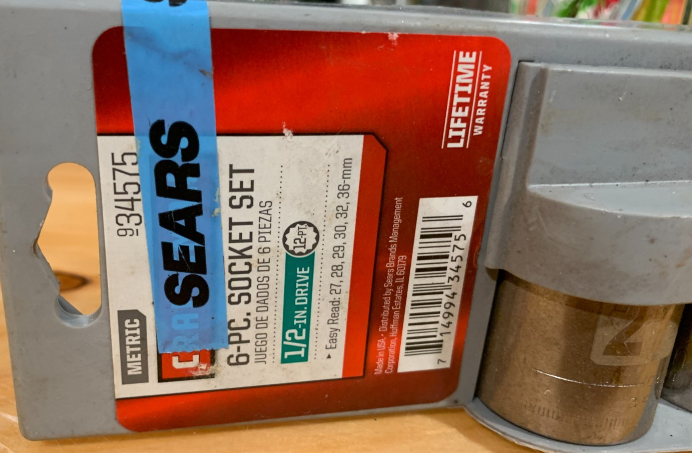Rare Sears Craftsman #34575 6 Piece Metric 1/2 Inch Drive Socket Set 27-36mm New