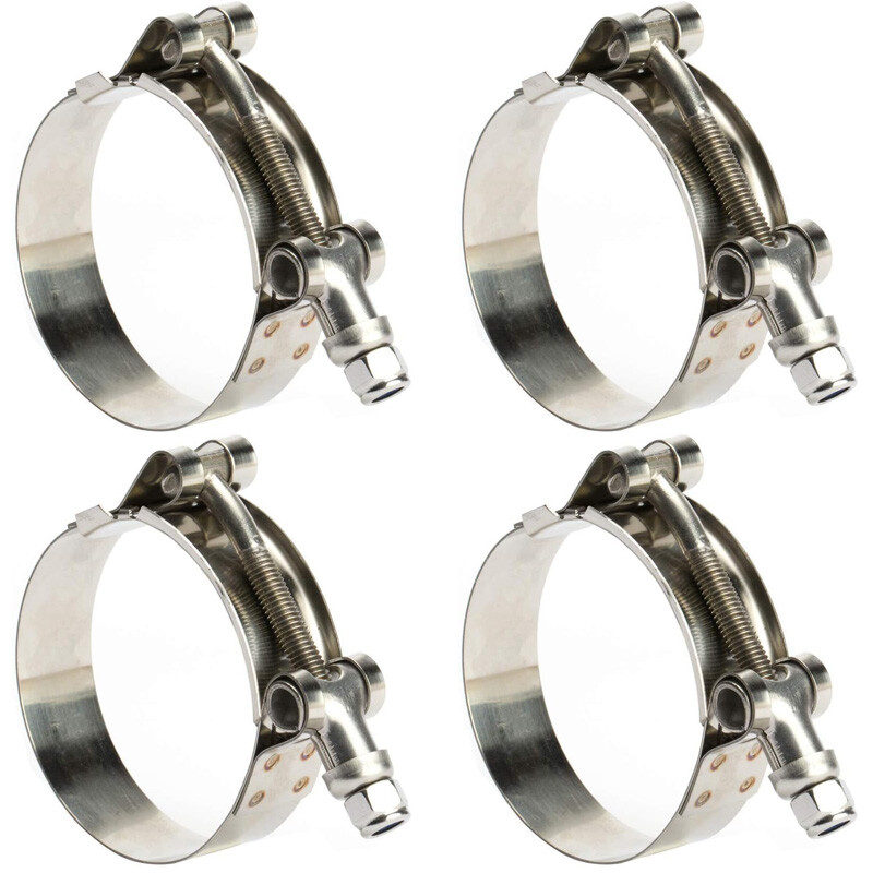 2/2.5/3/3.5/4″ 304 Stainless Heavy Duty T-Bolt Turbo Intake Silicone Hose Clamps