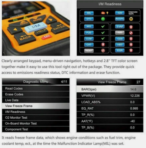Foxwell NT301 OBD2 Scanner Code Reader Check Engine Fault Car Diagnostic Tool