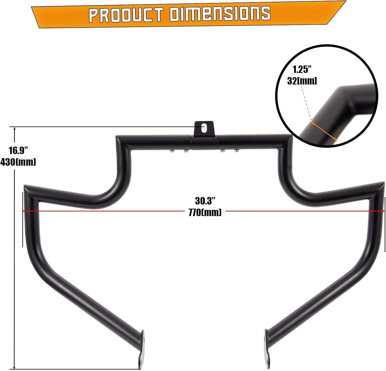 NEW BLACK Highway Engine Guard Bar 1.25″ HARLEY BREAKOUT Night Train Deuce 00-17