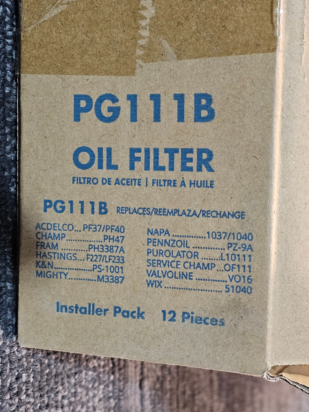 Box of 12 Premium Guard Oil Filter PG111B Replaces Fram PH3387A WIX 51040
