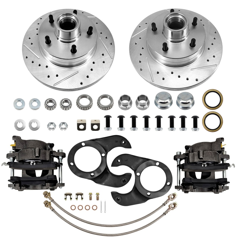 Disc Brake Kit, 5 on 4-3/4 Bolt Pattern, Metric Caliper, for 1937-1948 Spindles