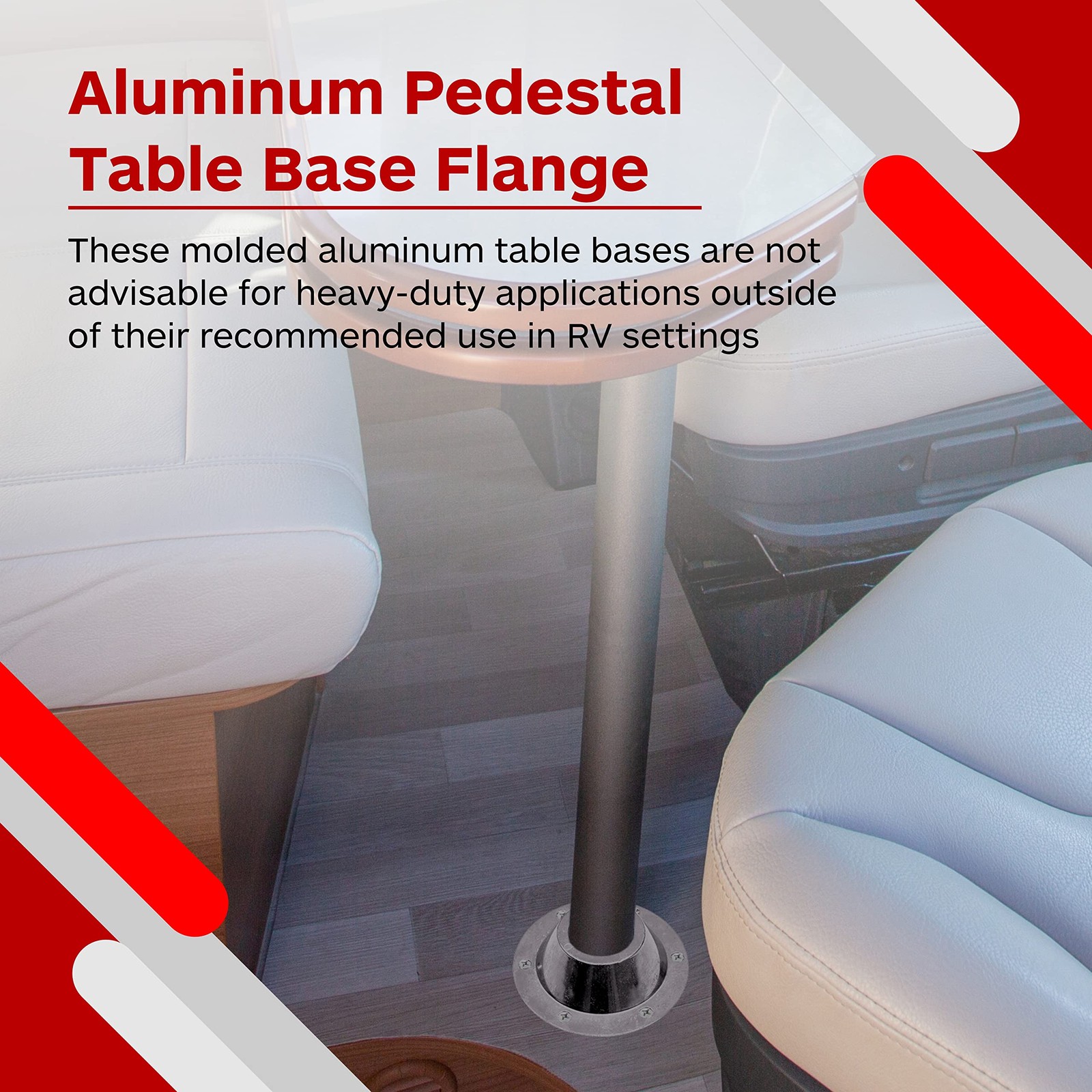 2 Pack Aluminum RV Table Floor Mounting Base 12 Screws for Camper Trailer
