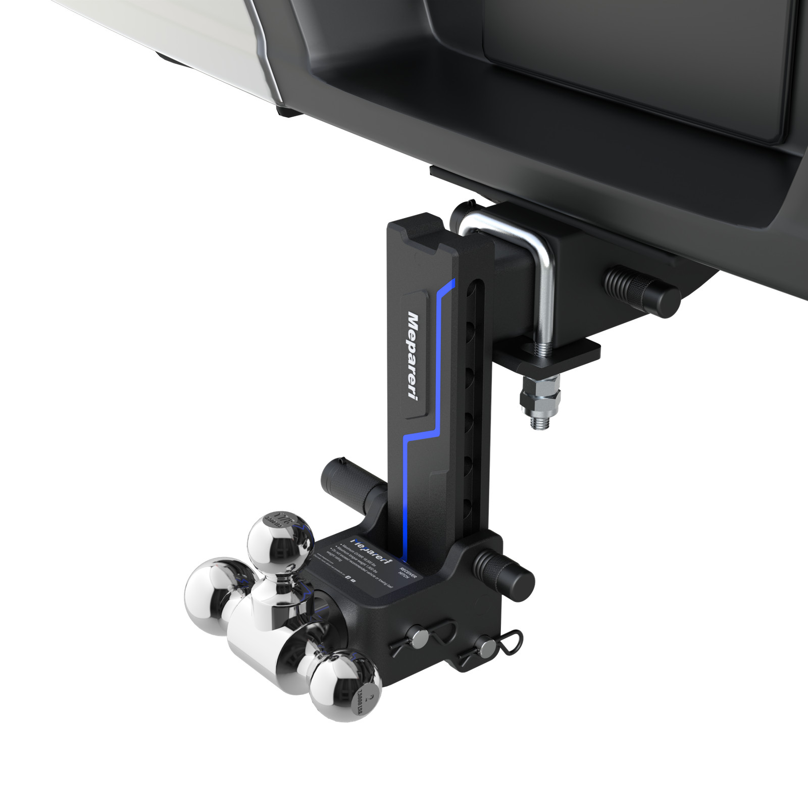 2.5″ Receiver 8.5″ Drop Trailer Hitch Tow Hitch Tri Ball 18000lb Stowable Design