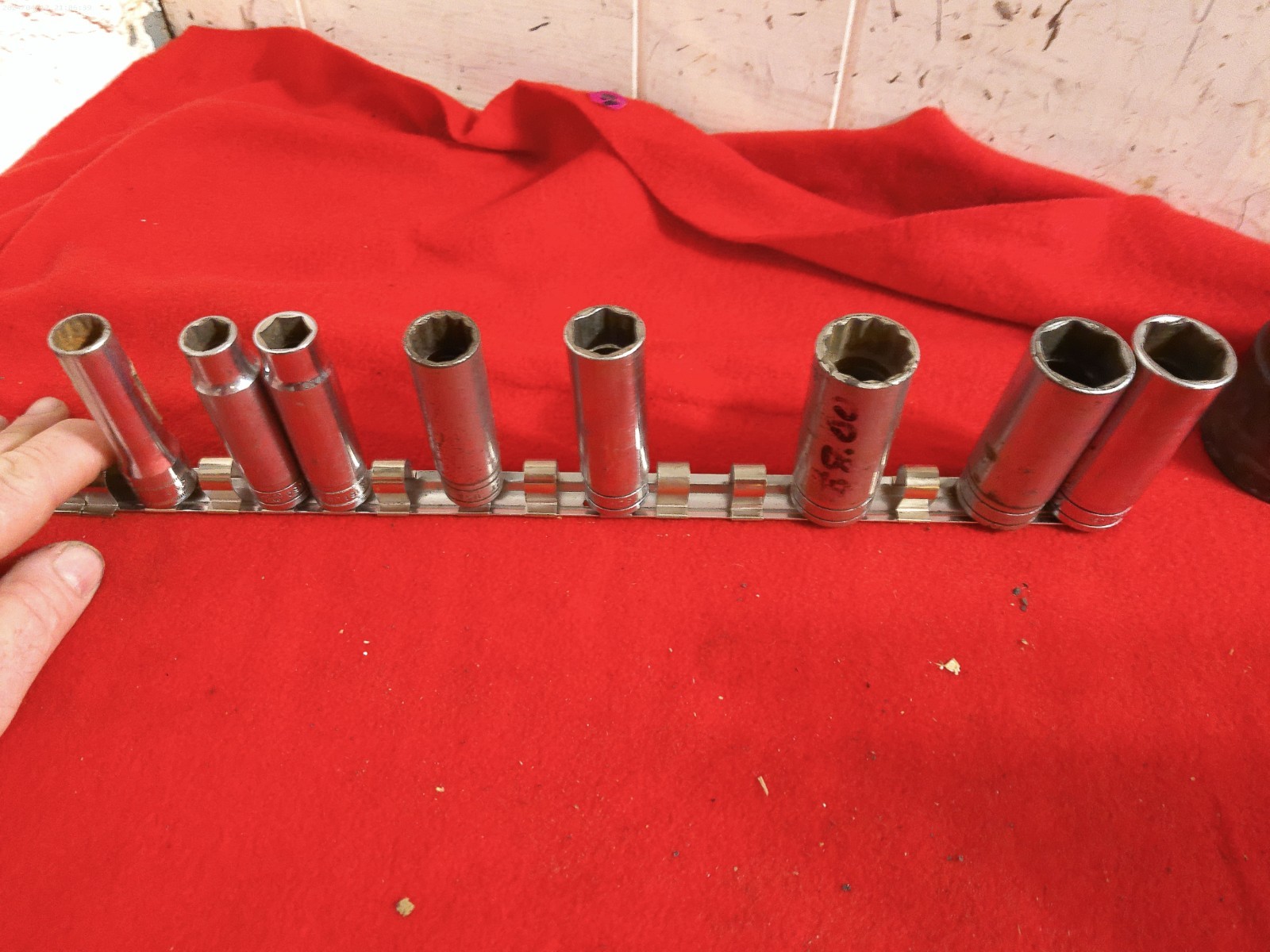 Vintage Snap-on 1/2″ Drive 8pc SAE 12 6pt Deep Socket Set USA 15/16 3/4 9/16 1/2