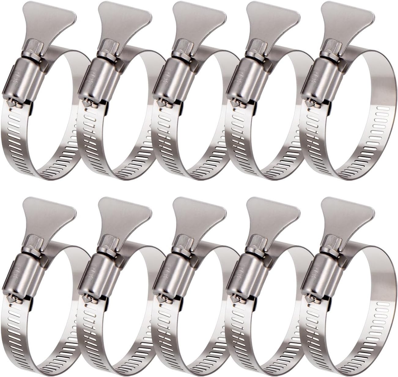 3 inch Hose Clamp Adjustable Easy Turn Thumb Screw Worm Gear Hose Clamps 12PCS