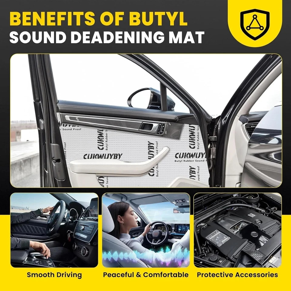 KILMAT 80 mil 36 sqft Car Sound Deadening Mat Butyl Automotive Sound Deadener Au