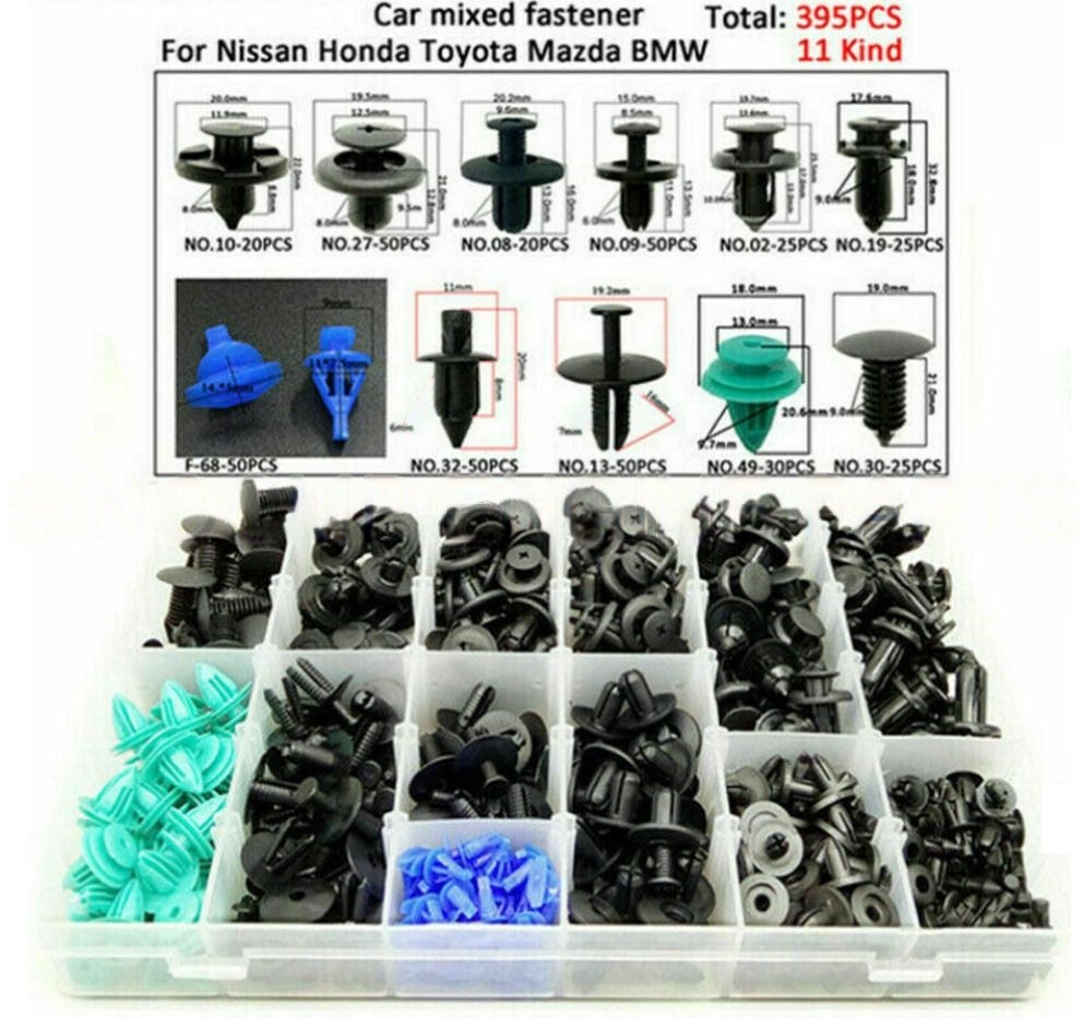 395PCS Universal Fastener Door Trim Panel Clip Bumper Rivet Retainer For Car US