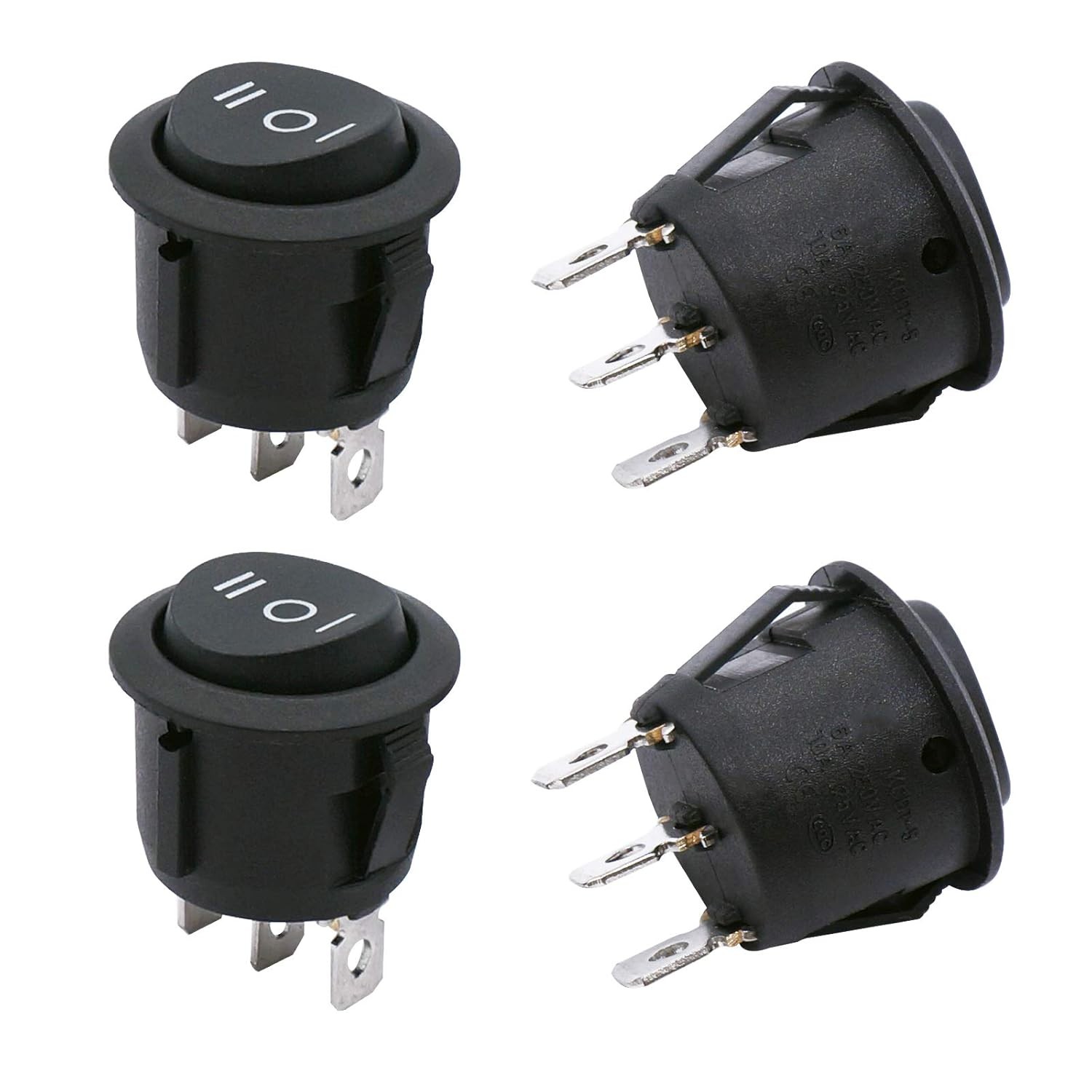 TWTADE / 4Pcs Momentary Boat Rocker Switch 3 Pin 3 Position(ON)-Off-(ON)…
