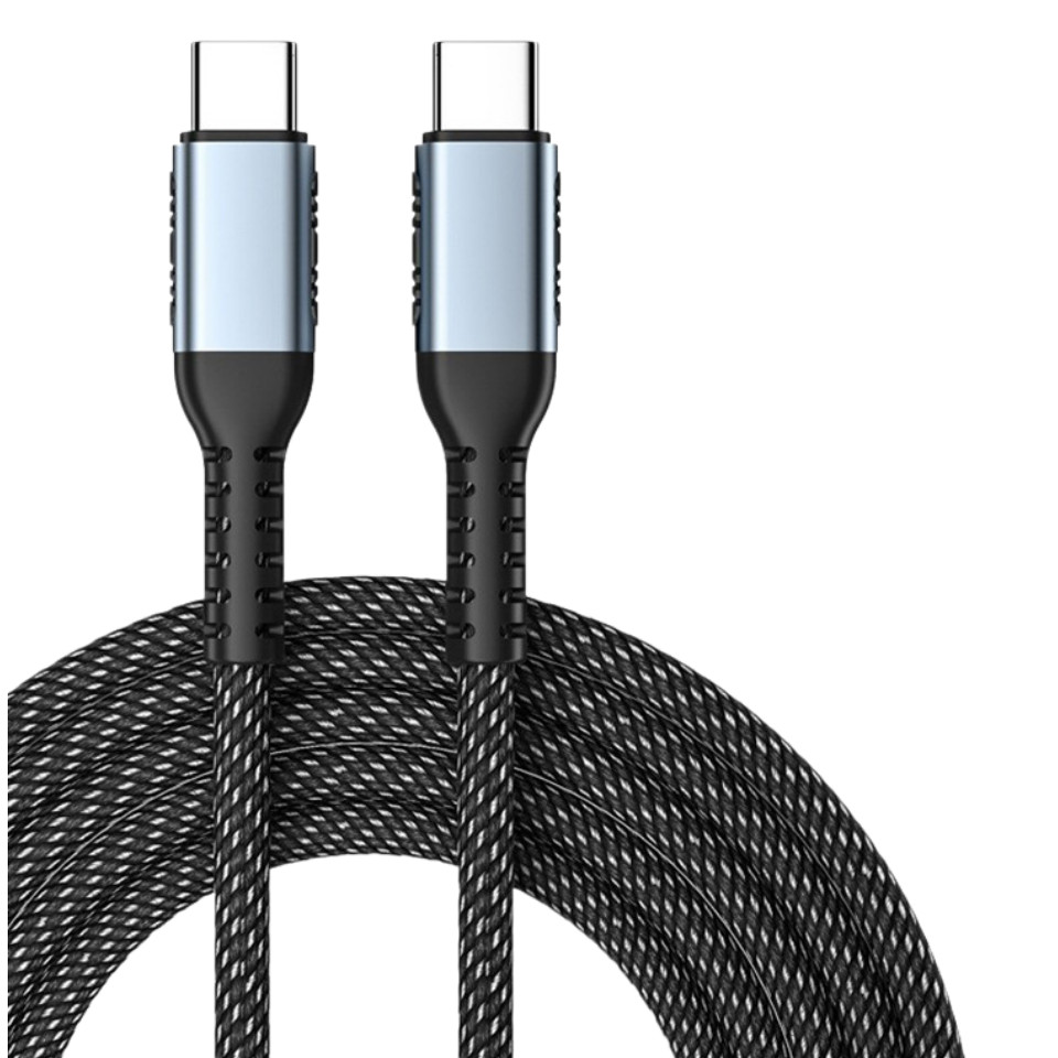 240W USB C to USB C Cable Type C Nylon Braided &Fast Charging (6.56 feet/Black)