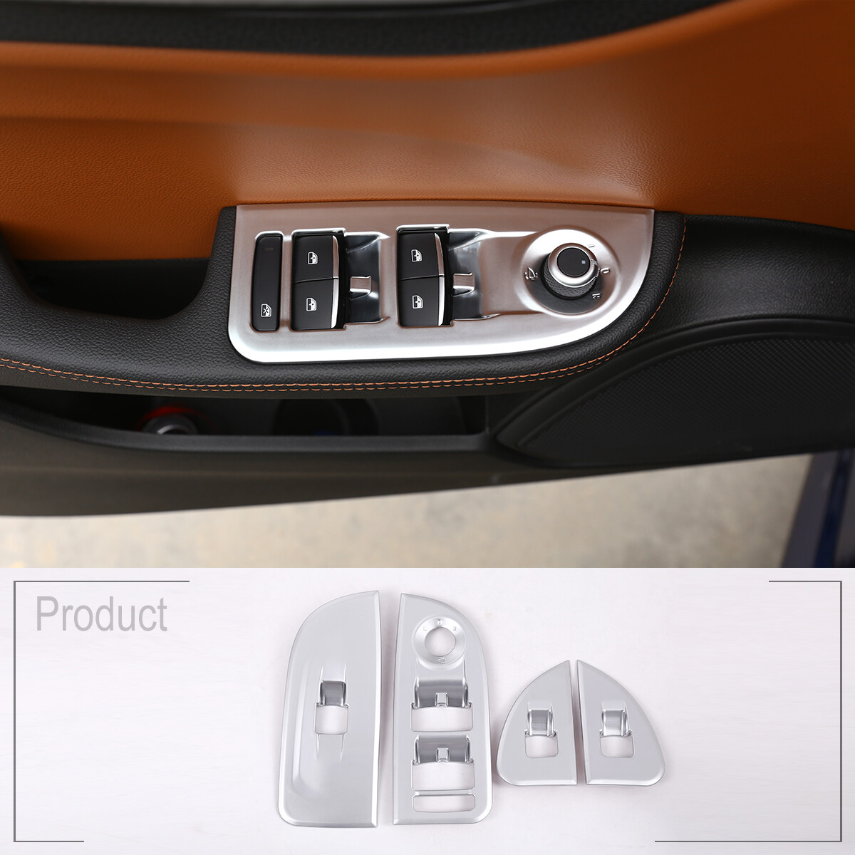 ABS Silver Car Window Glass Lift Switch Frame Trim For Alfa Romeo Giulia 2017-20