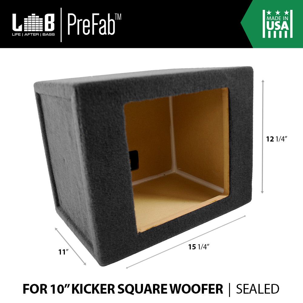 .87 ft³ Sealed Enclosure Box for 10″ Kicker Solo-Baric L7 L710 L7S10 L7R10 S10L7