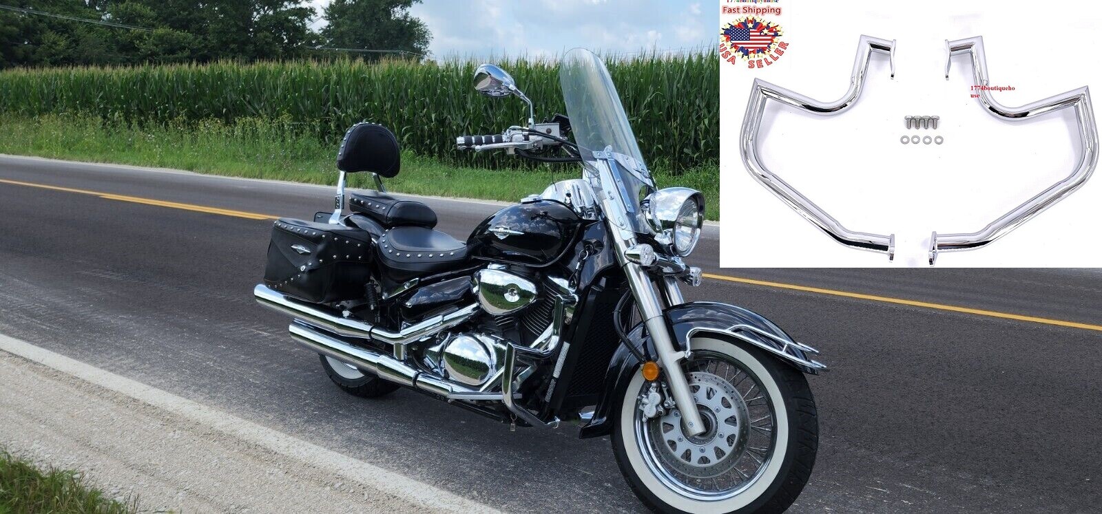 Suzuki VL800 Intruder Volusia C50 M50 Crash Engine Guard Highway Freeway Bar 23