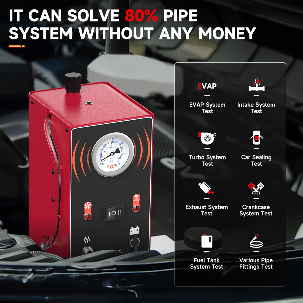 Automotive Evap Smoke Machine Pipe System Tester Built-in Air Pump 0.8-14.5psi