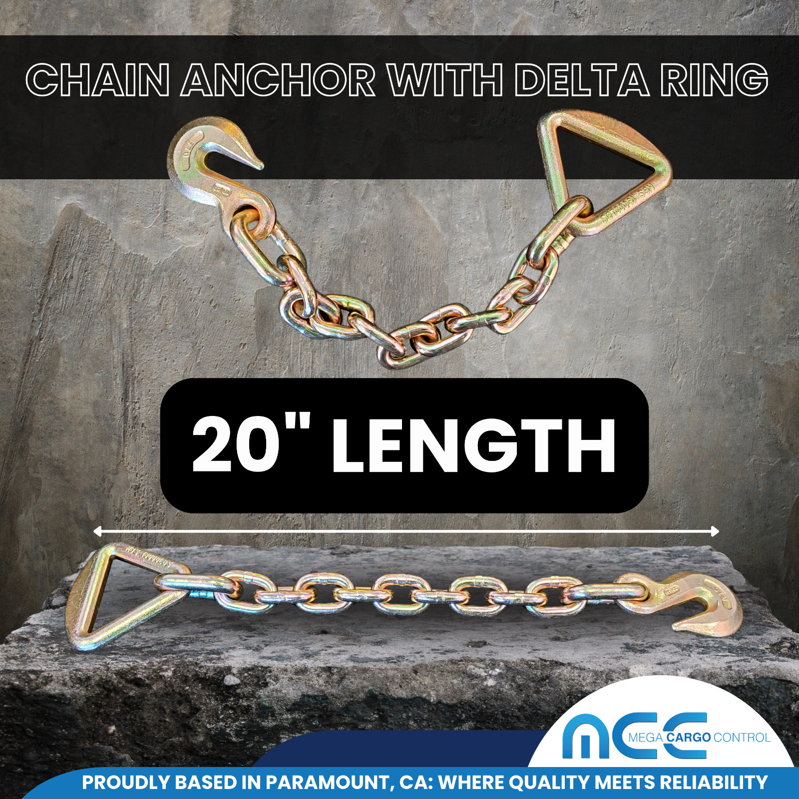 2 Pack USA 4″ x30′ Ratchet Strap W/Chain Extension Flatbed Truck Tie Down Yellow
