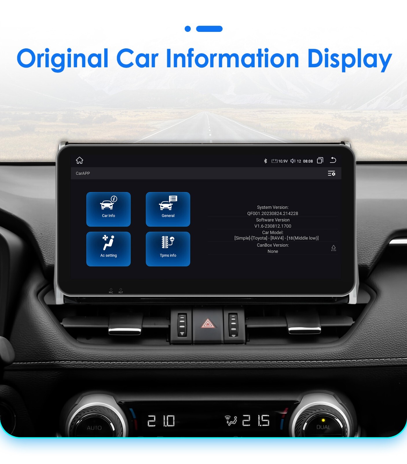 8Core 10.33” For Toyota RAV4 2018 2019 2020 Car GPS Stereo Radio Carplay 6+64GB
