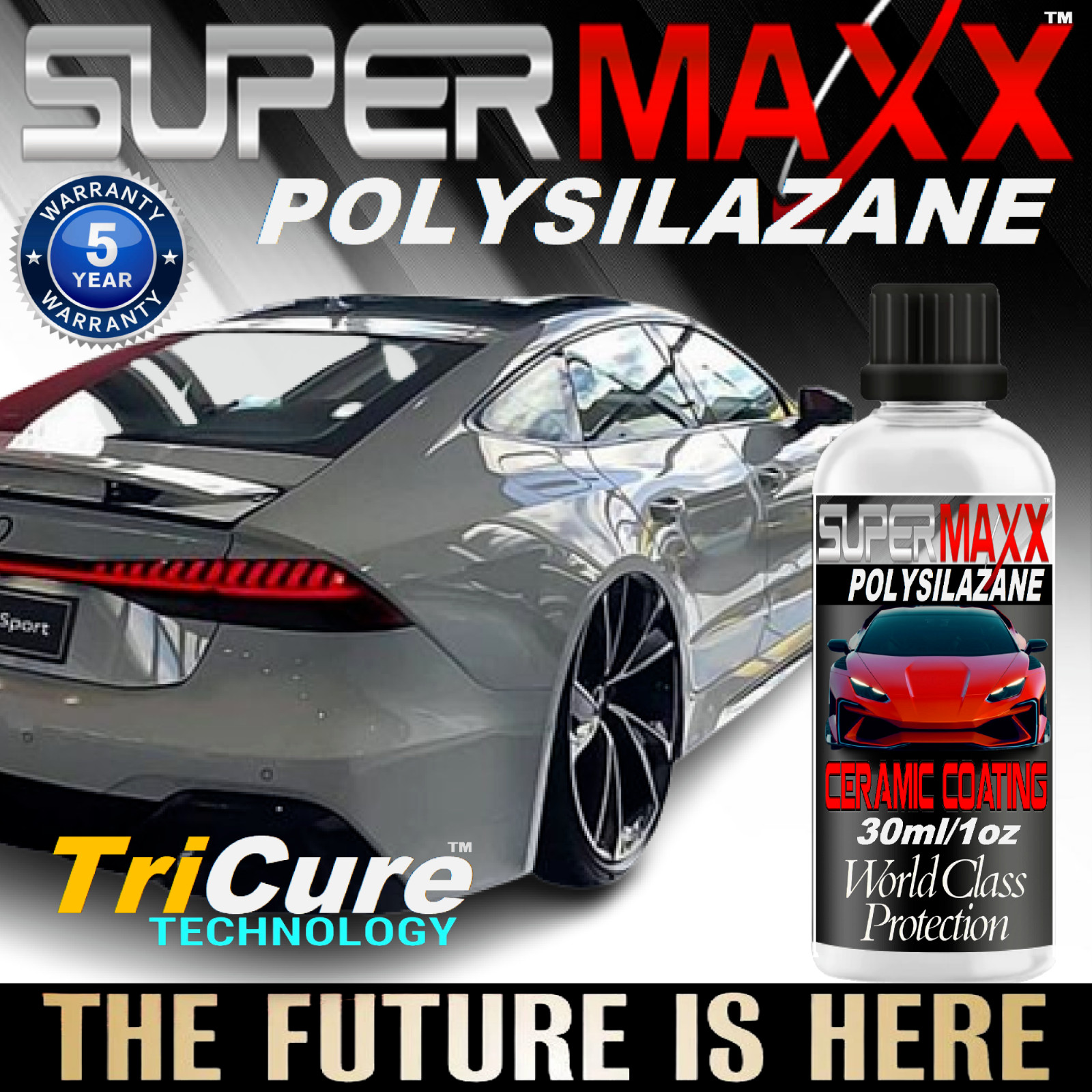 CERAMIC CAR COATING 9H TRICURE TECHNOLOGY ADVANCED PAINT PROTECTION 30ml/1oz KIT