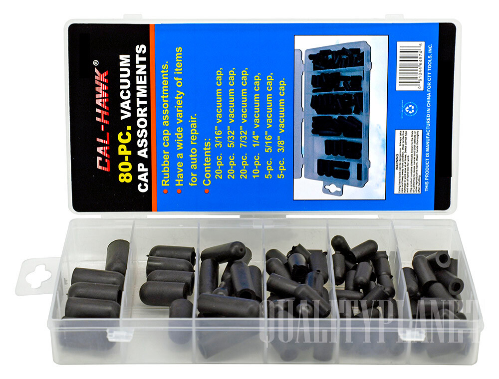 80pc Carburetor and Vacuum Rubber Cap Plug Assortment Kit Intake Vacuum Lines
