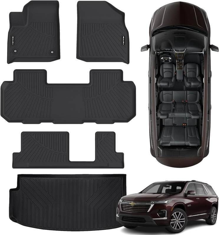 Floor & Cargo Mats for 2018-2023 Chevy Traverse (8 Seats-2 Row Bench) Only