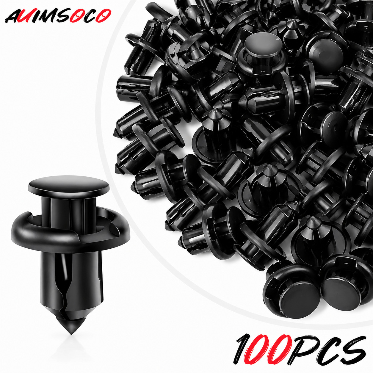 10mm 100 pcs Hole RETAINER Clips BUMPER Fender Car Rivet Fastener Push Type BODY