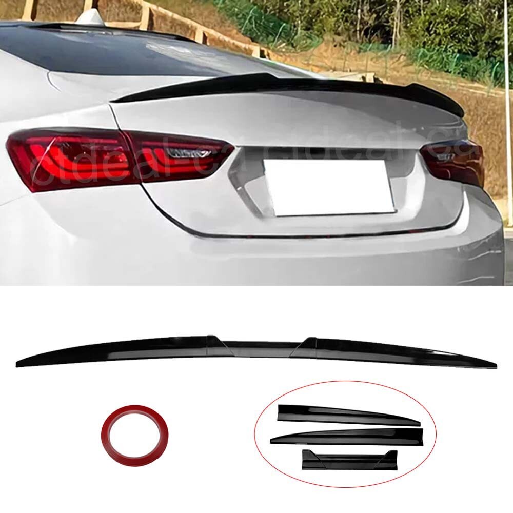 Gloss Black Rear Trunk Spoiler Roof Lip Tail Wing For Chevrolet Malibu LS LT LTZ