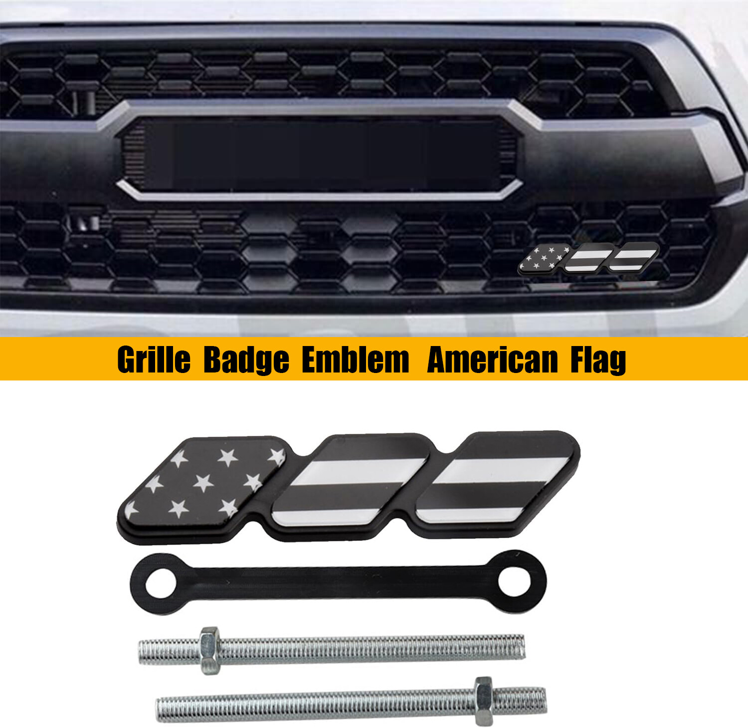 Universal For Most Car Truck Accessories US Flag Front Grille Cover Badge Emblem