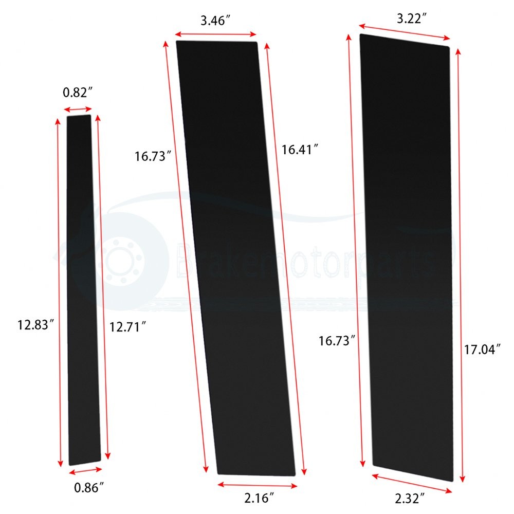 Door Trim 6 Pieces Set Pillar Posts Fits BMW 3-Series 2006-11 Glossy Piano Black