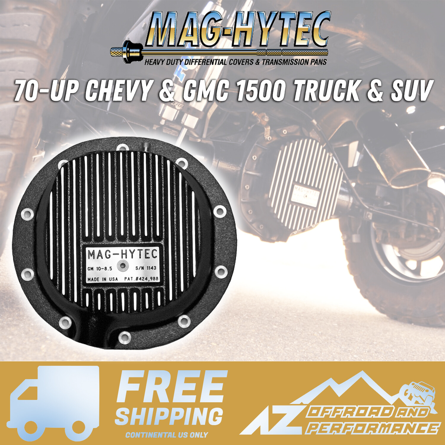 Mag Hytec Rear Differential Cover fits 70-Up Chevy & GMC 1500 Truck & SUV 10-8.5
