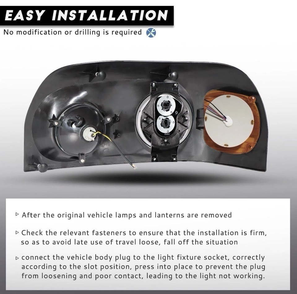 Freightliner Century 2004-2015 Black LED Headlights Pair DOT SAE