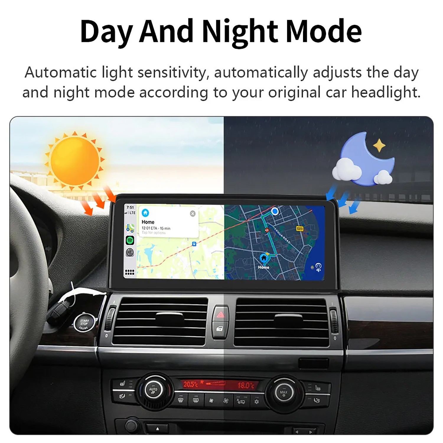 Car TouchScreen For BMW X5 E70 X6 E71 CIC 2011-2013 10.25” Android Auto CarPlay