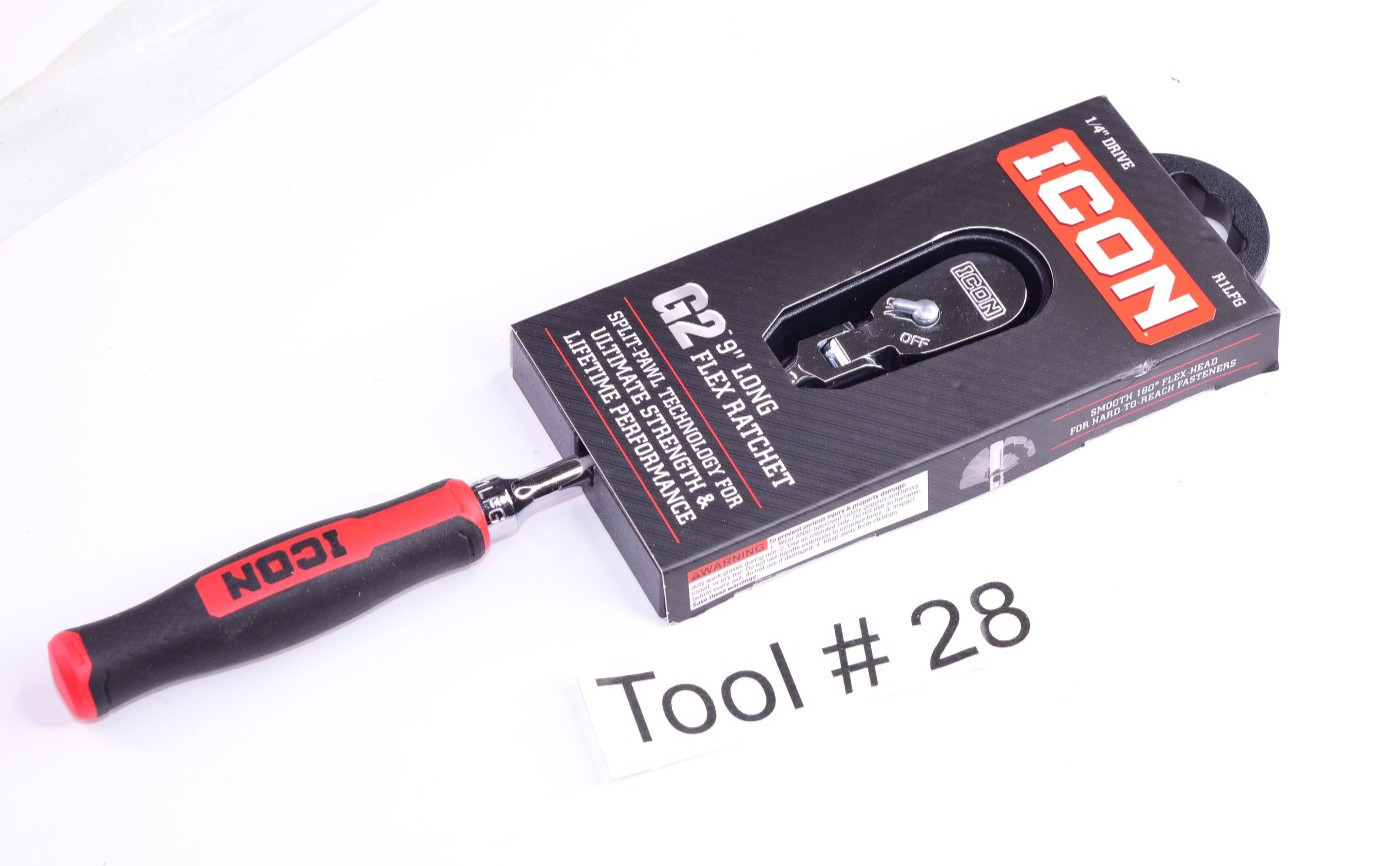 ICON G2 1/4″ Drive Long Flex Ratchet R1LFG NEW w/Comfort Grip FREE SHIPPING?