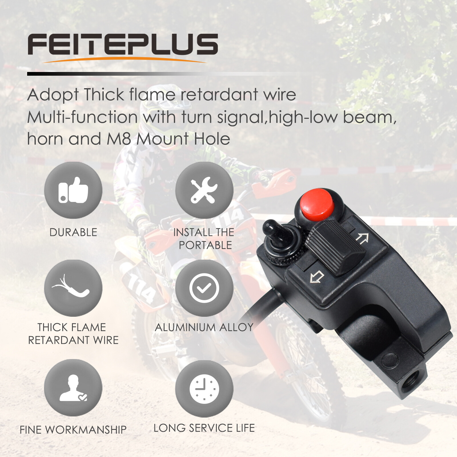7/8″ Aluminum Left Motorcycle Handlebar Switch For Winker Turn Signal Horn Beam