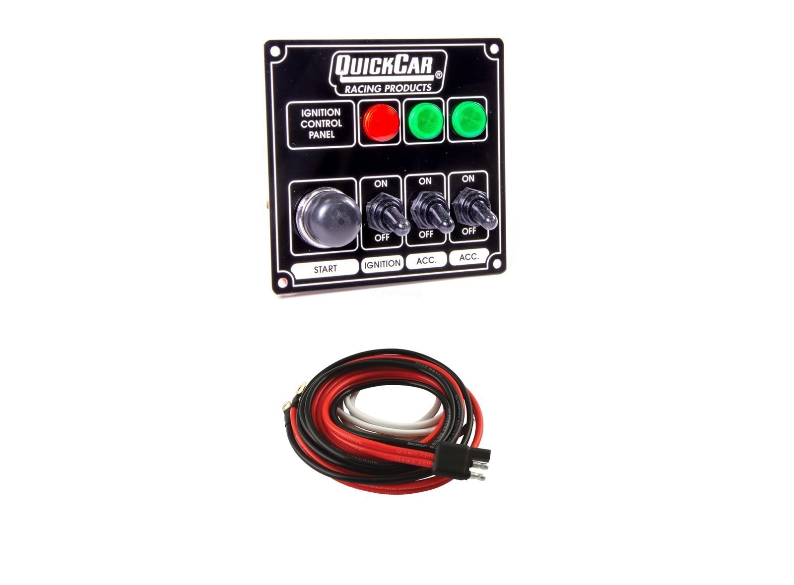 Ignition Switch Panel 1 Push Button 3 Toggles w/ Lights INCLUDES WIRING HARNESS