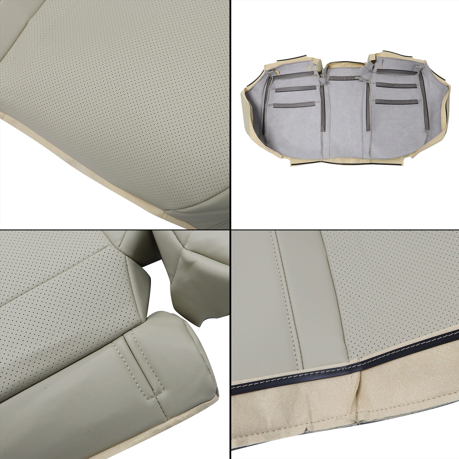 Front Bottom / Top / Rear Bottom Leather Seat Cover For 2009-2014 Acura TSX Tan