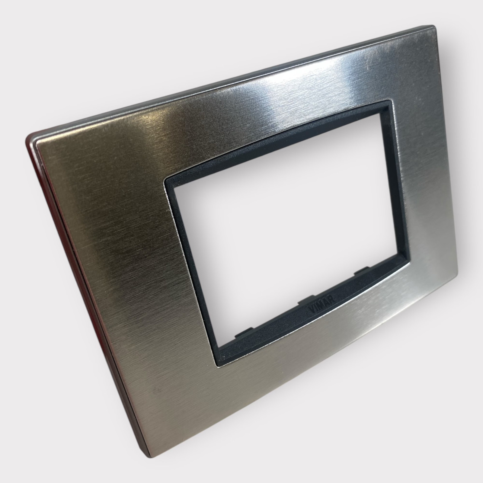 Vimar Eikon 20653.91 Classic Plate 3-Module – Inox Brushed Steel **Box of 5**