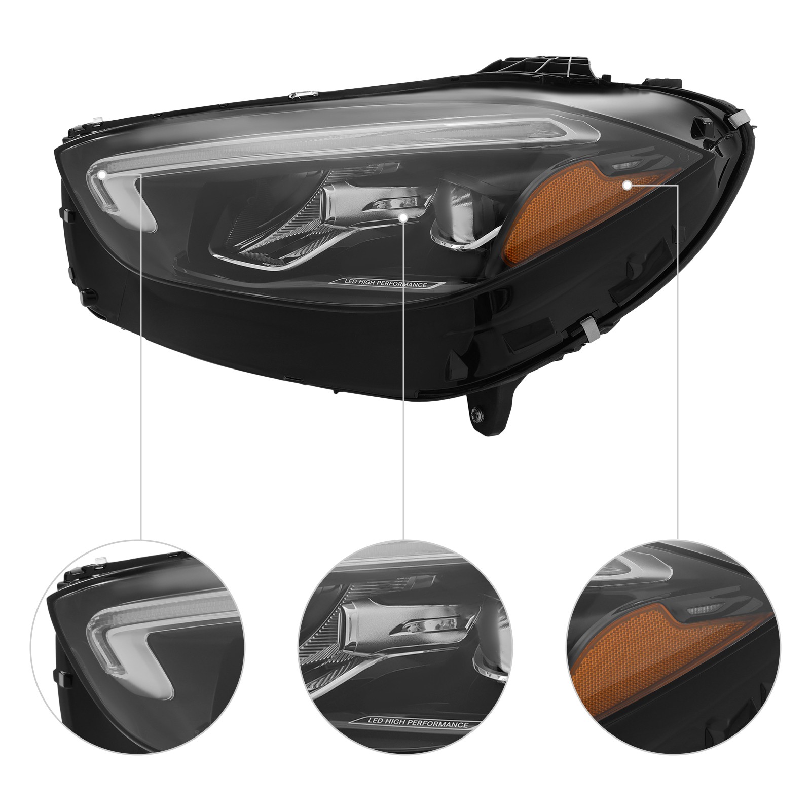 For 2022-2024 Mercedes-Benz C-Class C300 W205 LED Headlight Headlamps LH/RH Opt.