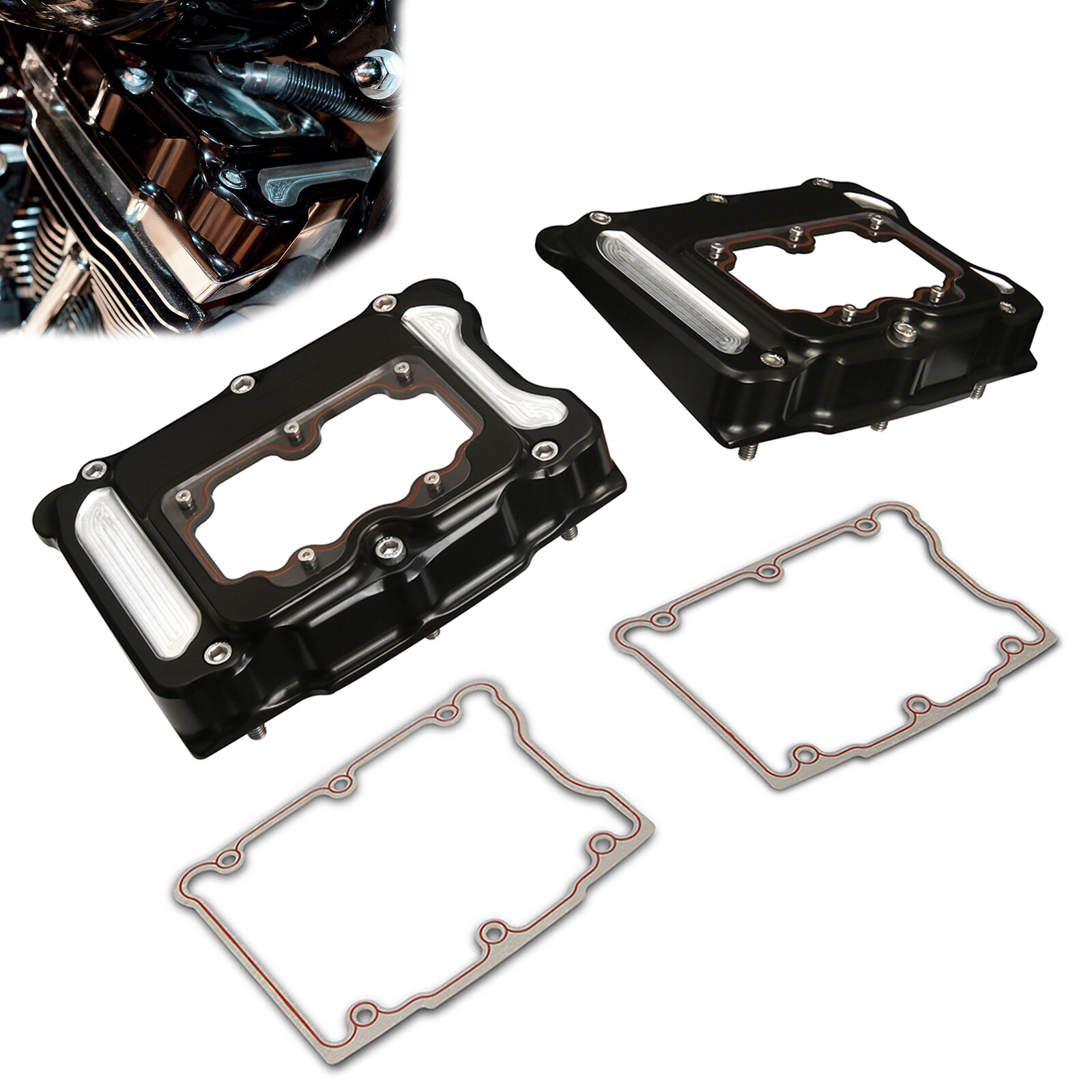 CNC cut Clarity Rocker Box top cover For Harley twin cam Electra Street Glide