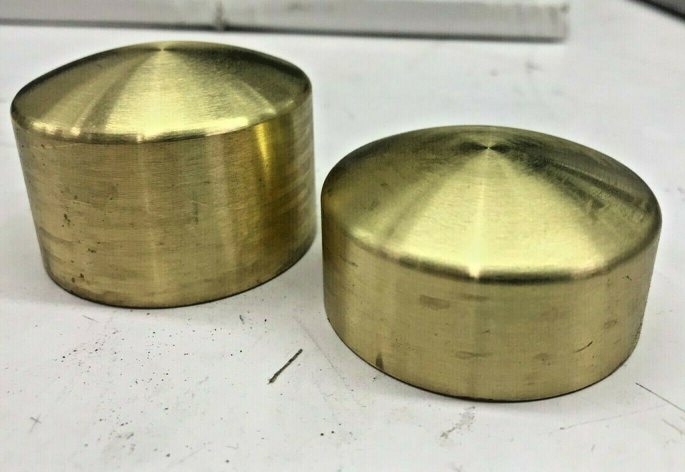 REAR BRASS AXLE COVERS Harley SOFTAIL SPORTSTER DYNA Domed chopper bobber 2408